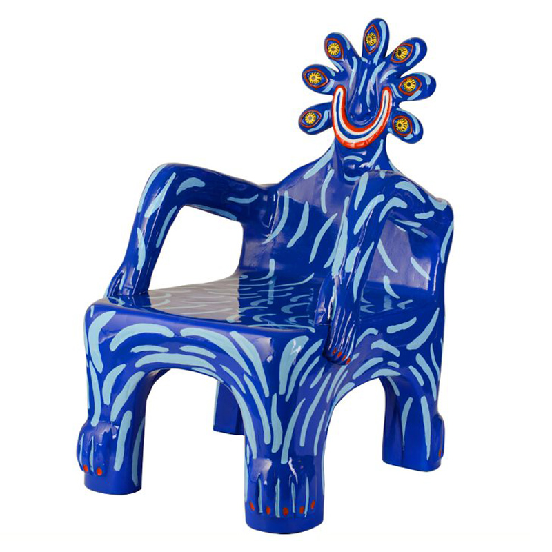Кресло COBALT CREATURE ARMCHAIR Синий Мульти в Челябинске | Loft Concept 