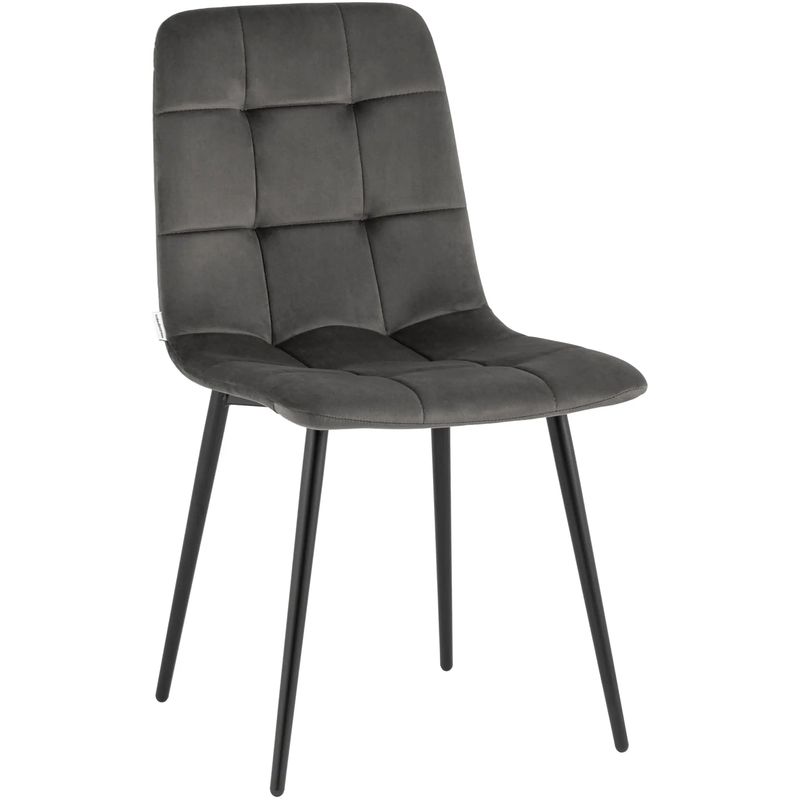 Стул NANCY Chair Темно-Серый Велюр Серый Черный в Челябинске | Loft Concept 