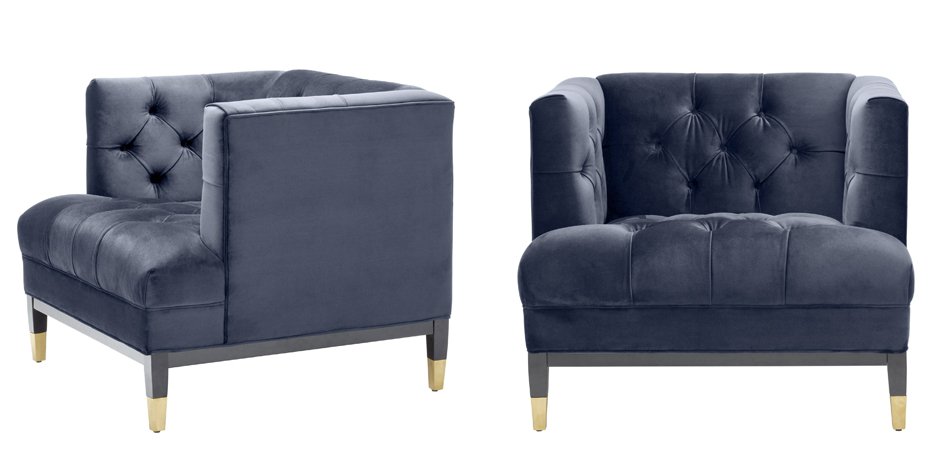 Кресло Eichholtz Chair Castelle Blue Кресло Eichholtz Chair Castelle Blue - Loft-Concept в Челябинске