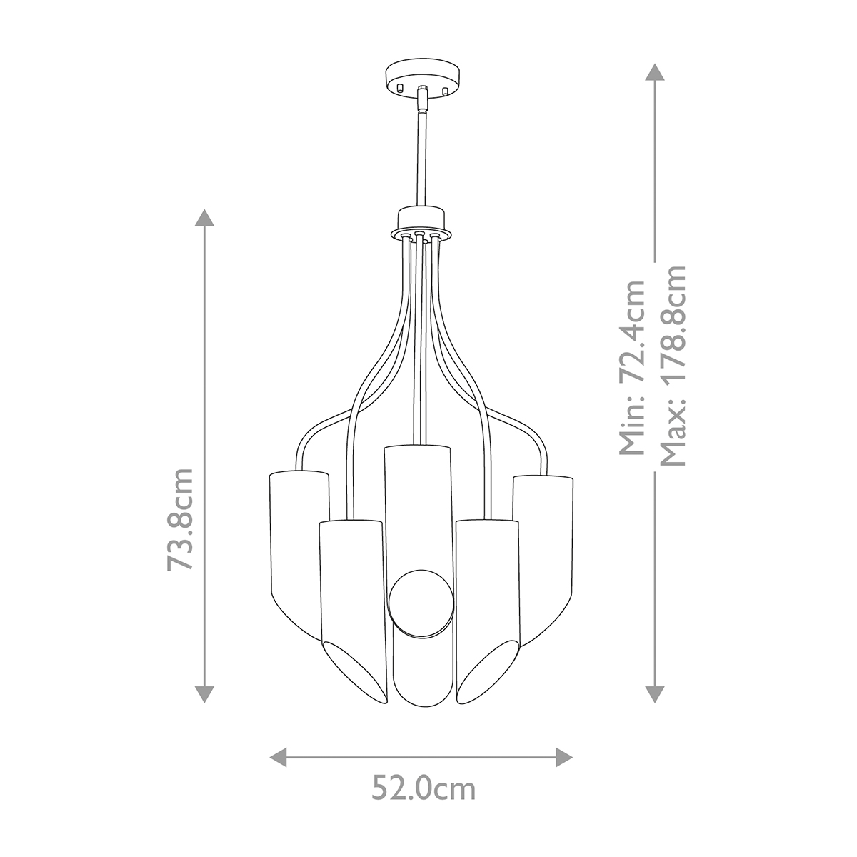 Люстра белого цвета с 6-ю цилиндрическими плафонами Elstead Lighting в Челябинске