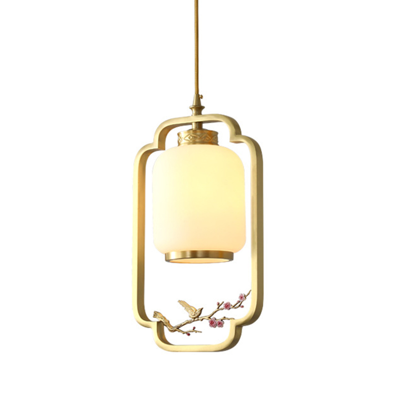 Подвесной светильник Sakura Branch Lantern Chandelier Латунь Белый Розовый Подвесной светильник Sakura Branch Lantern Chandelier Латунь Белый Розовый в Челябинске | Loft Concept