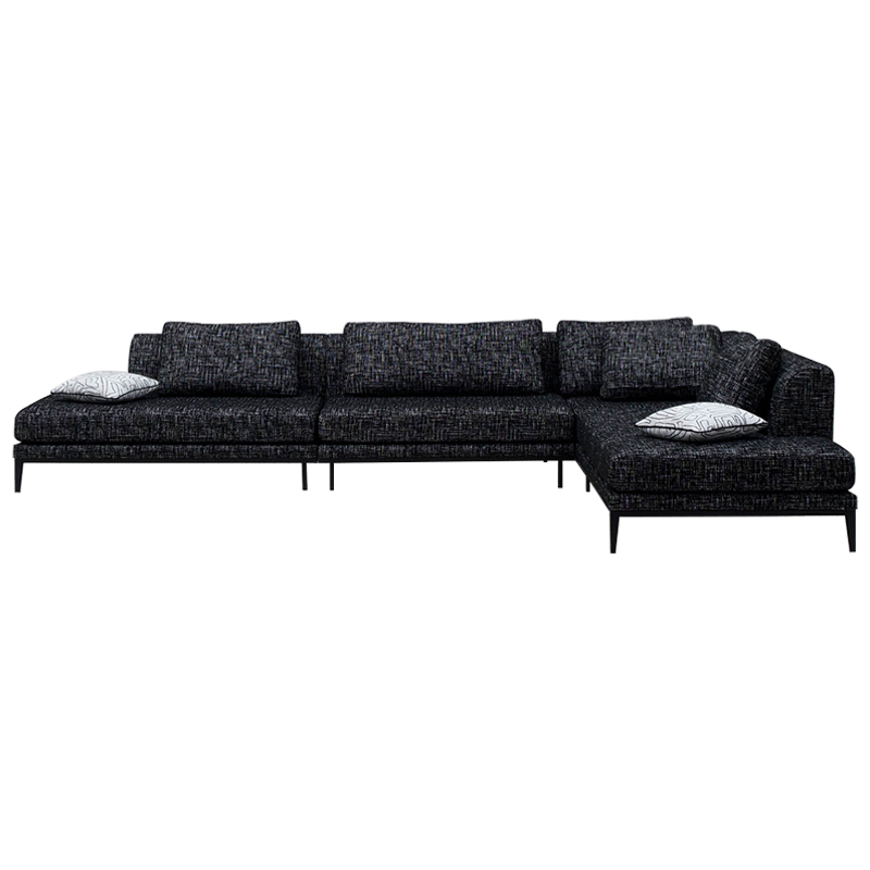 Угловой диван Ferguson Sofa Black Черный Черно-белый в Челябинске | Loft Concept 