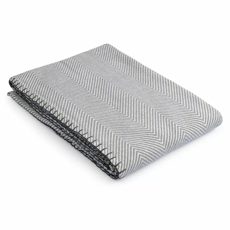 Плед из шерсти мериноса серого цвета 130×180 см Gray Waves Серый Плед из шерсти мериноса серого цвета 130×180 см Gray Waves Серый в Челябинске | Loft Concept