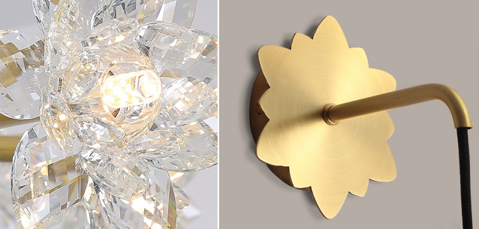 Бра Хрустальный Цветок Лотоса Lotus flower Wall Clear Glass B Бра Хрустальный Цветок Лотоса Lotus flower Wall Clear Glass B - Loft-Concept в Челябинске