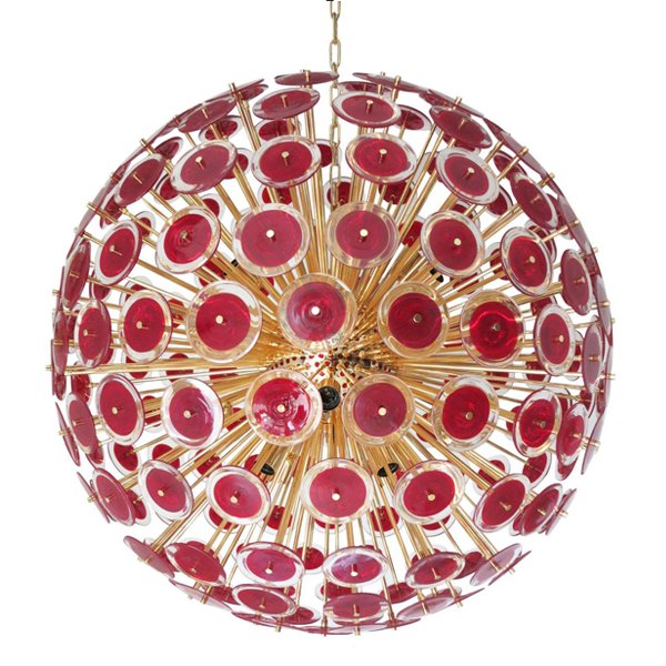 Murano Red Disco Glass Sputnik Chandelier Vistosi Красный (Red) Золотой Murano Red Disco Glass Sputnik Chandelier Vistosi Красный (Red) Золотой в Челябинске | Loft Concept