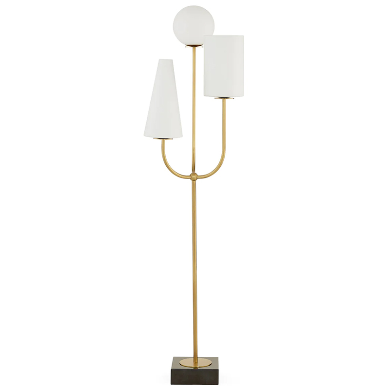 Торшер PARADISO FLOOR LAMP Белый Латунь Черный Мрамор Nero Торшер PARADISO FLOOR LAMP Белый Латунь Черный Мрамор Nero в Челябинске | Loft Concept