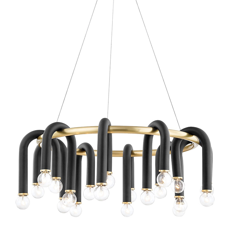 Люстра Paulson floppy chandelier round gold Черный Золотой Люстра Paulson floppy chandelier round gold Черный Золотой в Челябинске | Loft Concept