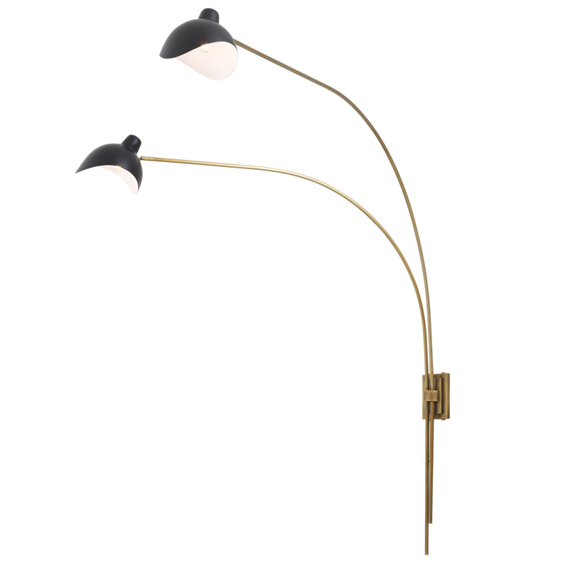 Бра Eichholtz Wall Lamp Mitch Brass Черный Латунь Античная полированная Бра Eichholtz Wall Lamp Mitch Brass Черный Латунь Античная полированная в Челябинске | Loft Concept