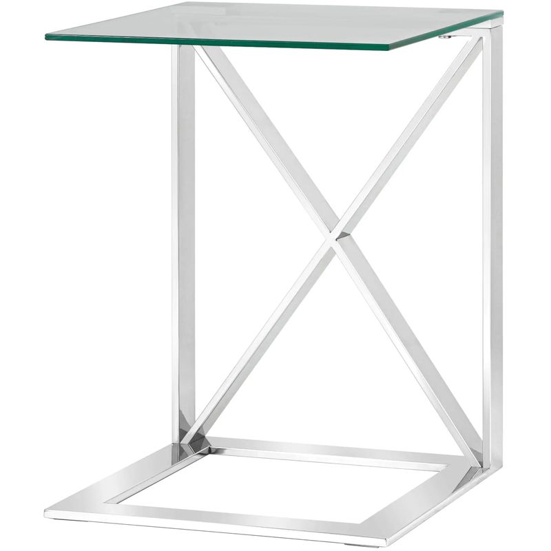 Стол приставной Lanzheron Collection Silver Серебряный Прозрачное Стекло Стол приставной Lanzheron Collection Silver Серебряный Прозрачное Стекло в Челябинске | Loft Concept