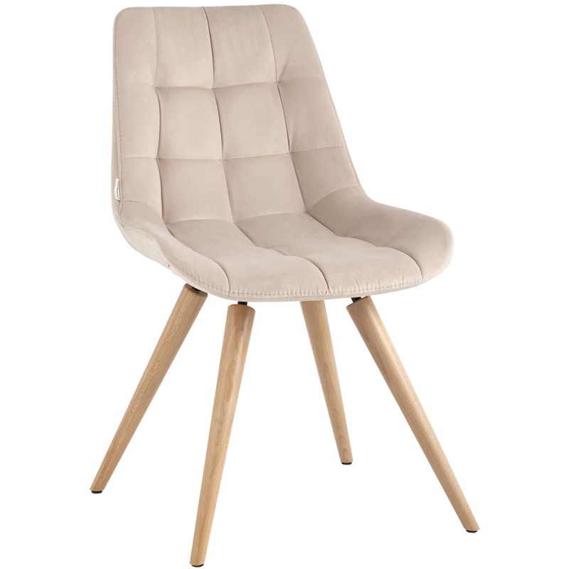 Стул NANCY Chair Светло-Бежевый Велюр Бежевый Древесина Стул NANCY Chair Светло-Бежевый Велюр Бежевый Древесина в Челябинске | Loft Concept