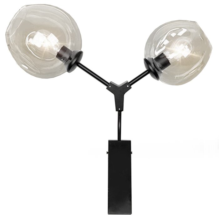 Бра Сrumpled Glas Wall Lamp Черный Золотой Бра Сrumpled Glas Wall Lamp Черный Золотой в Челябинске | Loft Concept