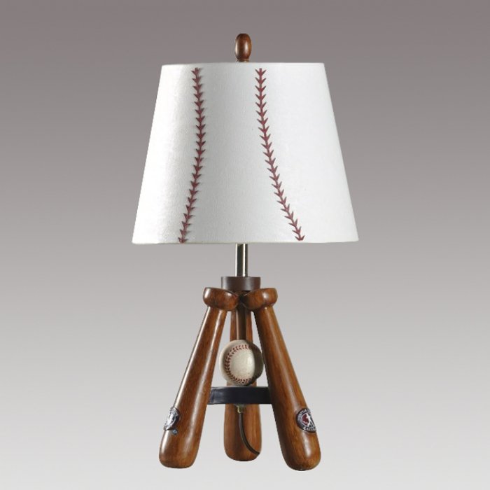 Настольная лампа Baseball vintage Коричневый Белый в Челябинске | Loft Concept 