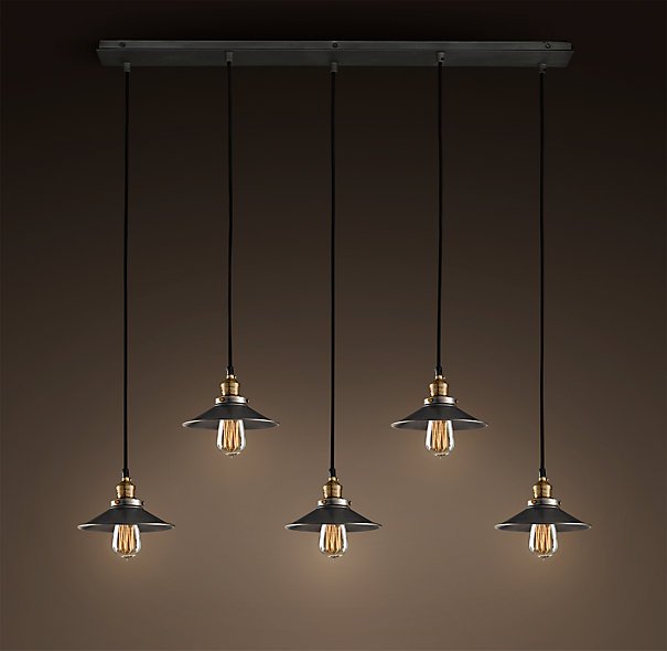 Люстра Loft Cone Pendant Line 5 Черный Люстра Loft Cone Pendant Line 5 Черный в Челябинске | Loft Concept