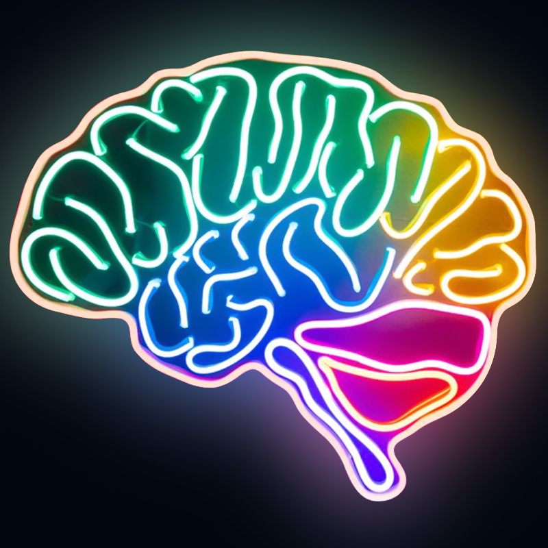Неоновая настенная лампа Colorful Brain Neon Wall Lamp Мульти Неоновая настенная лампа Colorful Brain Neon Wall Lamp Мульти в Челябинске | Loft Concept