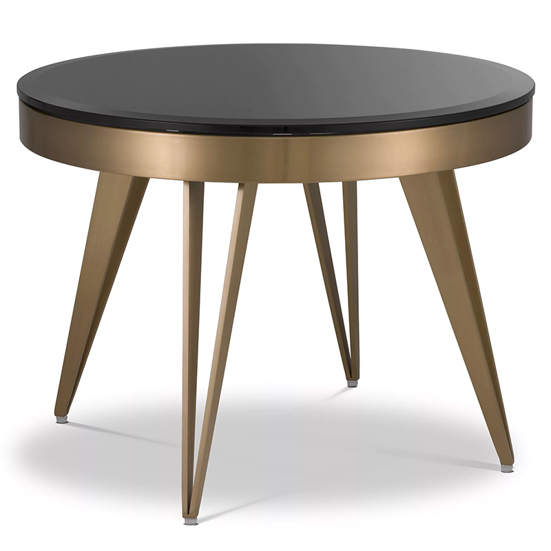 Приставной стол Side Table Rocco Латунь Черный Приставной стол Side Table Rocco Латунь Черный в Челябинске | Loft Concept
