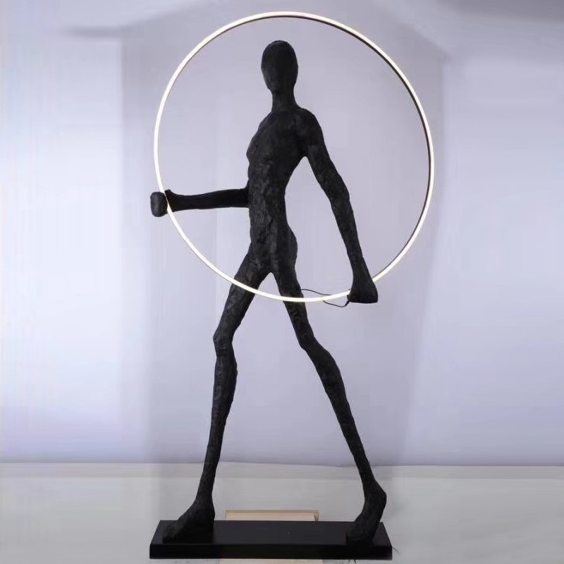 Торшер Man carries light circle Черный в Челябинске | Loft Concept 