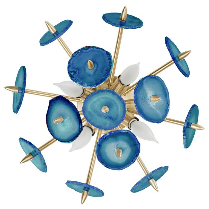Бра Emporium Blue Agate Burst Sconce Brass Латунь Синий Бра Emporium Blue Agate Burst Sconce Brass Латунь Синий в Челябинске | Loft Concept