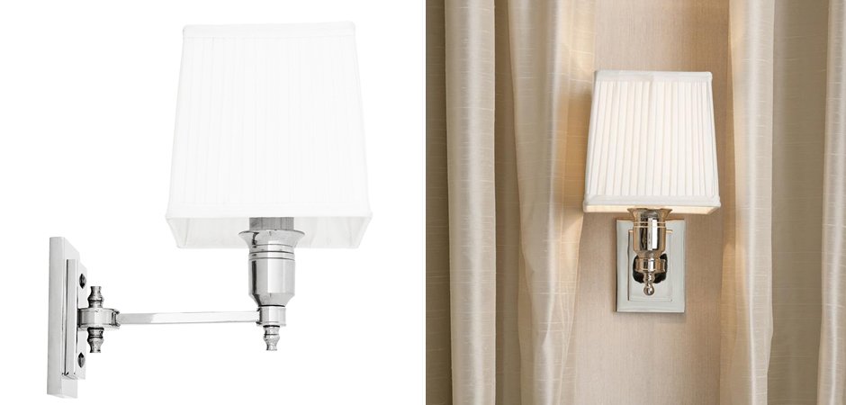 Бра Wall Lamp Lexington Single Nickel+White Бра Wall Lamp Lexington Single Nickel+White - Loft-Concept в Челябинске