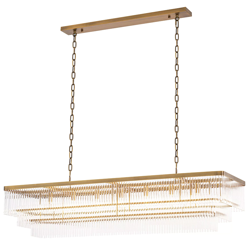 Люстра Eichholtz Chandelier East Rectangular Латунь Прозрачное Стекло Люстра Eichholtz Chandelier East Rectangular Латунь Прозрачное Стекло в Челябинске | Loft Concept