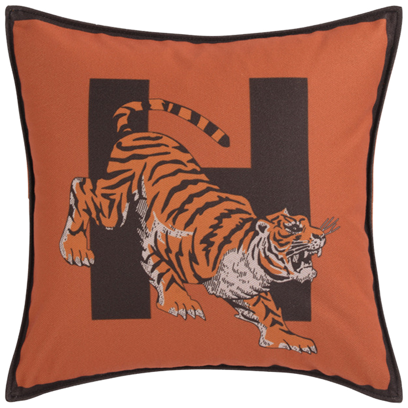Декоративная подушка Hermes Tiger 170 Оранжевый Коричневый в Челябинске | Loft Concept 