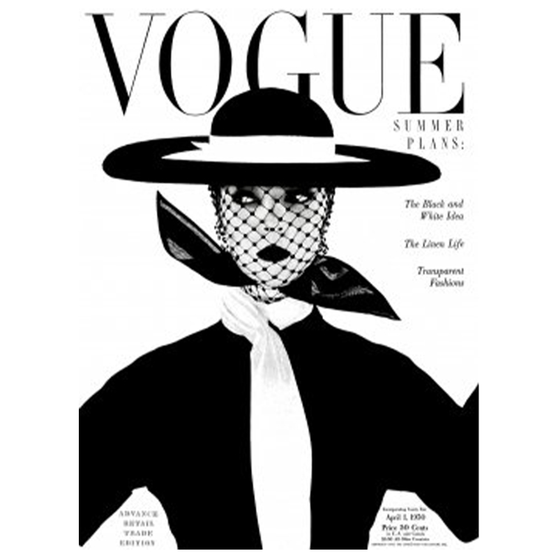 Постер Vogue Cover 1950 April Черный Белый в Челябинске | Loft Concept 