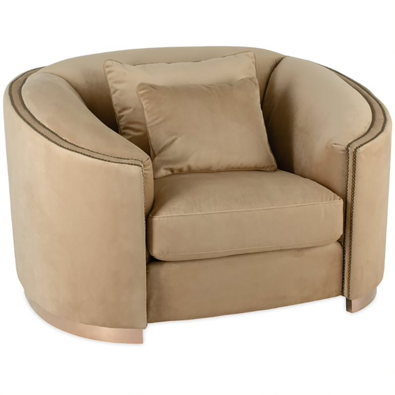 Кресло Maynard Armchair Бежево-серый Медь Кресло Maynard Armchair Бежево-серый Медь в Челябинске | Loft Concept
