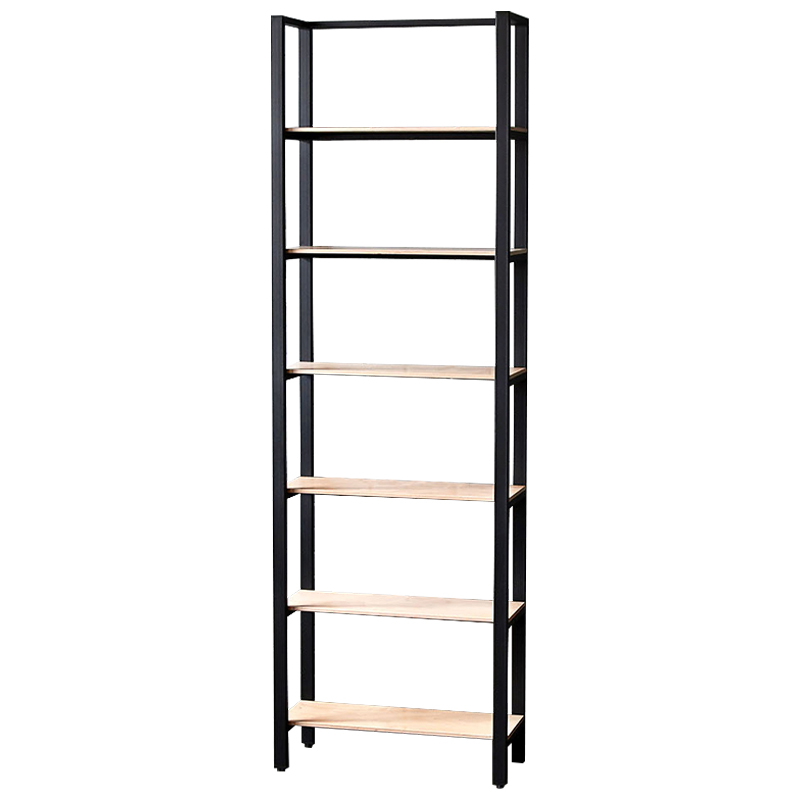 Стеллаж Webster Industrial Metal Rust Rack Черный Древесина Стеллаж Webster Industrial Metal Rust Rack Черный Древесина в Челябинске | Loft Concept