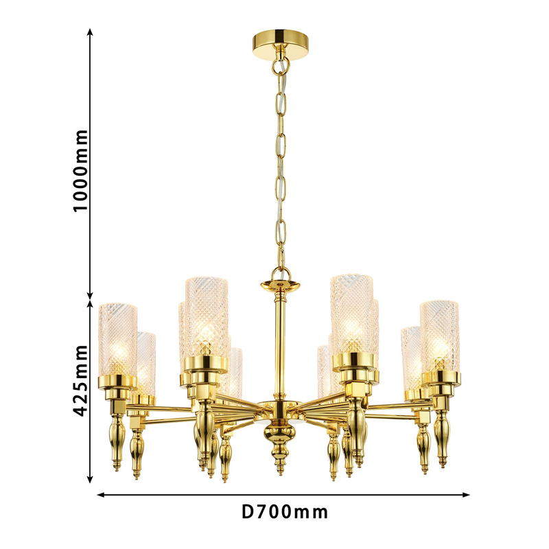 Люстра золотого цвета Balusters D70 см Люстра золотого цвета Balusters D70 см в Челябинске