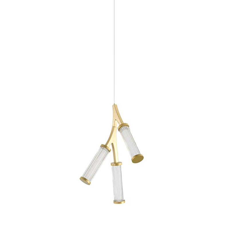 Люстра Cylinder Branches Chandelier Gold 3 Золотой Прозрачный Люстра Cylinder Branches Chandelier Gold 3 Золотой Прозрачный в Челябинске | Loft Concept