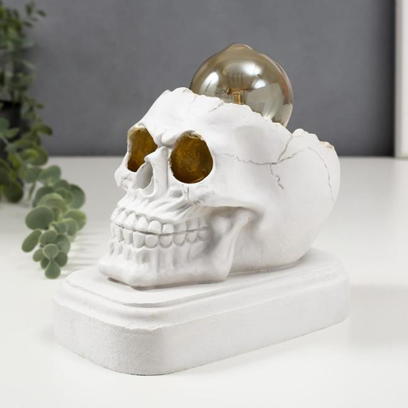 Настольная лампа White Skull Table Lamp Белый Настольная лампа White Skull Table Lamp Белый в Челябинске | Loft Concept