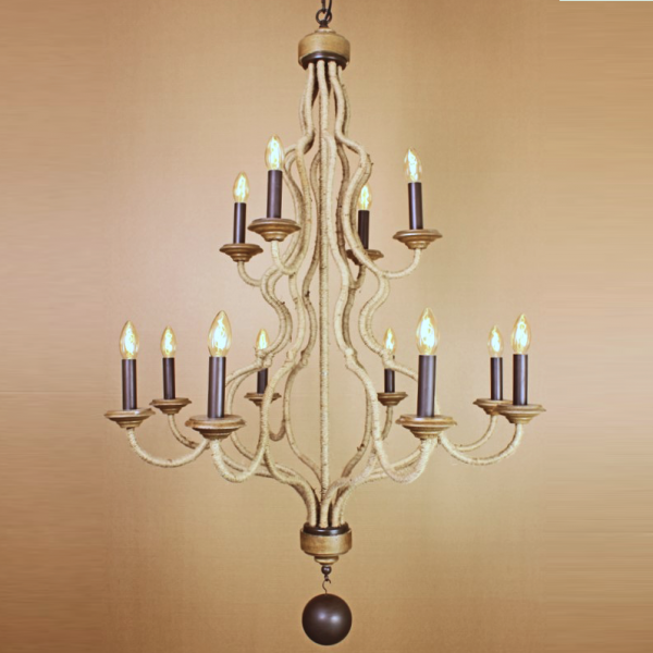 Люстра Loft Rope 12 Chandelier Коричневый Люстра Loft Rope 12 Chandelier Коричневый в Челябинске | Loft Concept