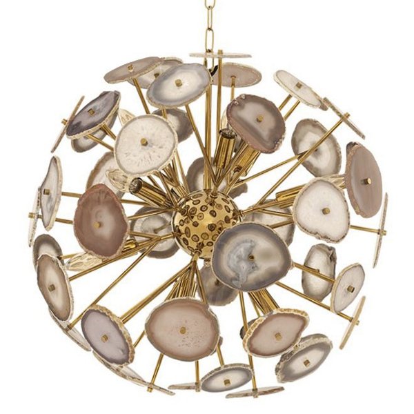 Branquinho Chandelier Agate Глянцевое золото Бежево-серый Branquinho Chandelier Agate Глянцевое золото Бежево-серый в Челябинске | Loft Concept