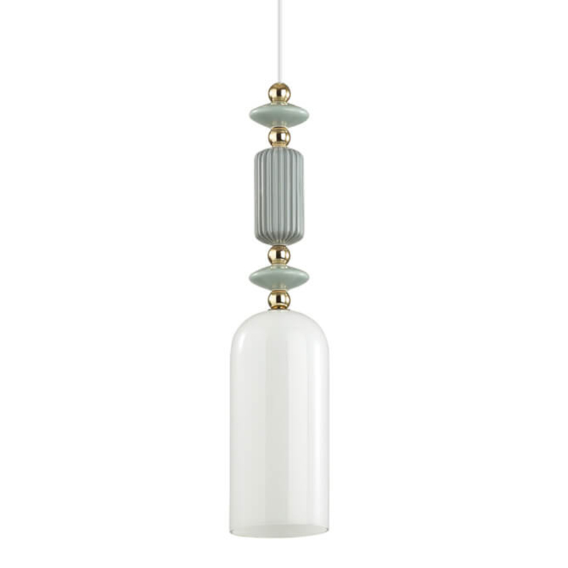 Подвесной светильник Iris hanging lamp gray Белое матовое стекло Серый Подвесной светильник Iris hanging lamp gray Белое матовое стекло Серый в Челябинске | Loft Concept
