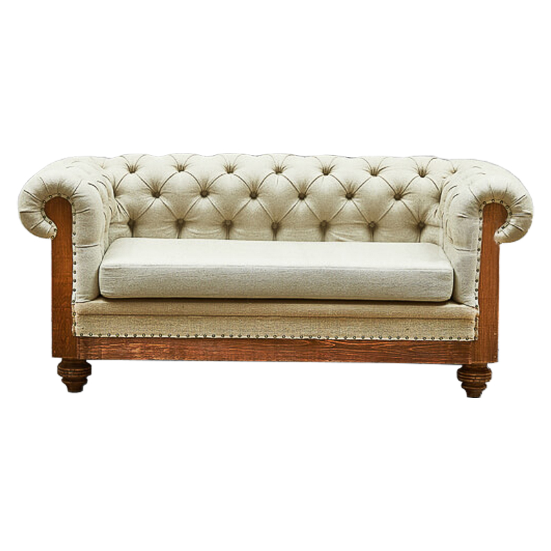 Диван Deconstructed Chesterfield Sofa double Ivory Linen ivory ( слоновая кость ) Коричневый Диван Deconstructed Chesterfield Sofa double Ivory Linen ivory ( слоновая кость ) Коричневый в Челябинске | Loft Concept