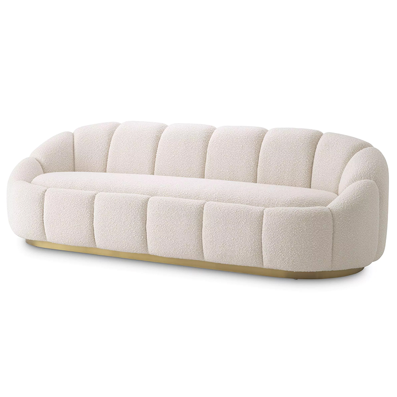 Диван Eichholtz Sofa Inger Boucle Cream Белый Латунь Диван Eichholtz Sofa Inger Boucle Cream Белый Латунь в Челябинске | Loft Concept