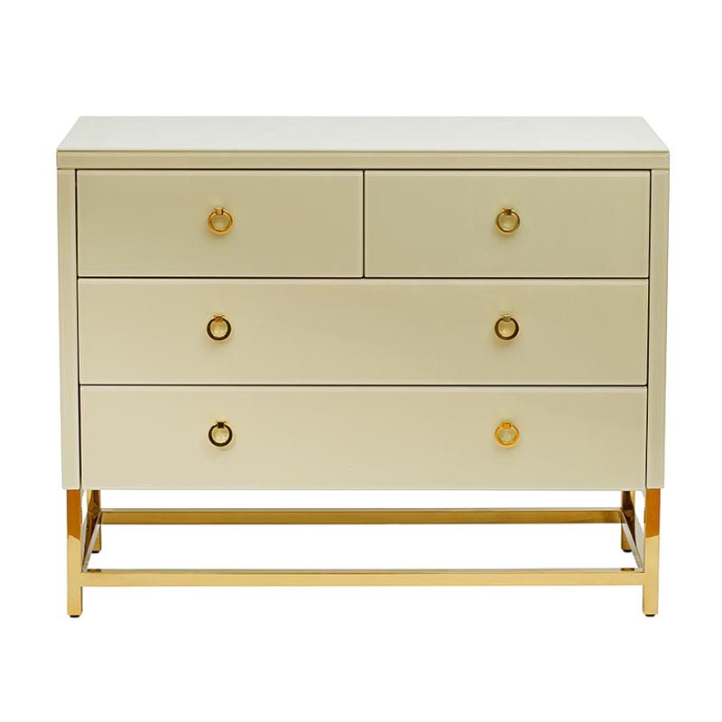 Комод в стиле модерн Marinella Beige Commode Бежевый Бежевый Золотой Комод в стиле модерн Marinella Beige Commode Бежевый Бежевый Золотой в Челябинске | Loft Concept