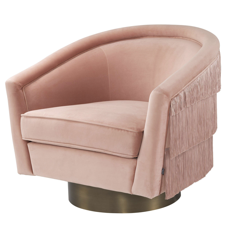 Кресло Eichholtz Swivel Chair Le Vante Savona nude Розовый пастельный Матовая латунь Кресло Eichholtz Swivel Chair Le Vante Savona nude Розовый пастельный Матовая латунь в Челябинске | Loft Concept
