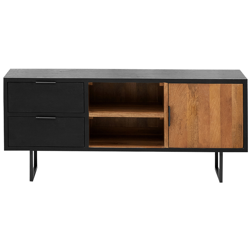 ТВ-тумба Gereon TV Stand Черный Коричневый Древесина ТВ-тумба Gereon TV Stand Черный Коричневый Древесина в Челябинске | Loft Concept