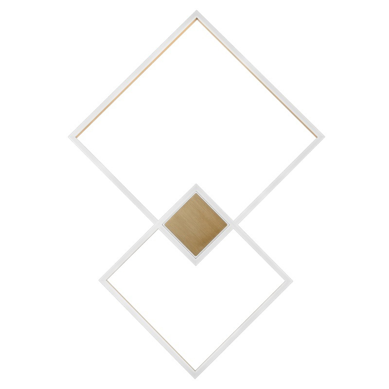 Потолочный светильник Squares Two Geometrical Shape Ceiling Light Золотой Белый Потолочный светильник Squares Two Geometrical Shape Ceiling Light Золотой Белый в Челябинске | Loft Concept