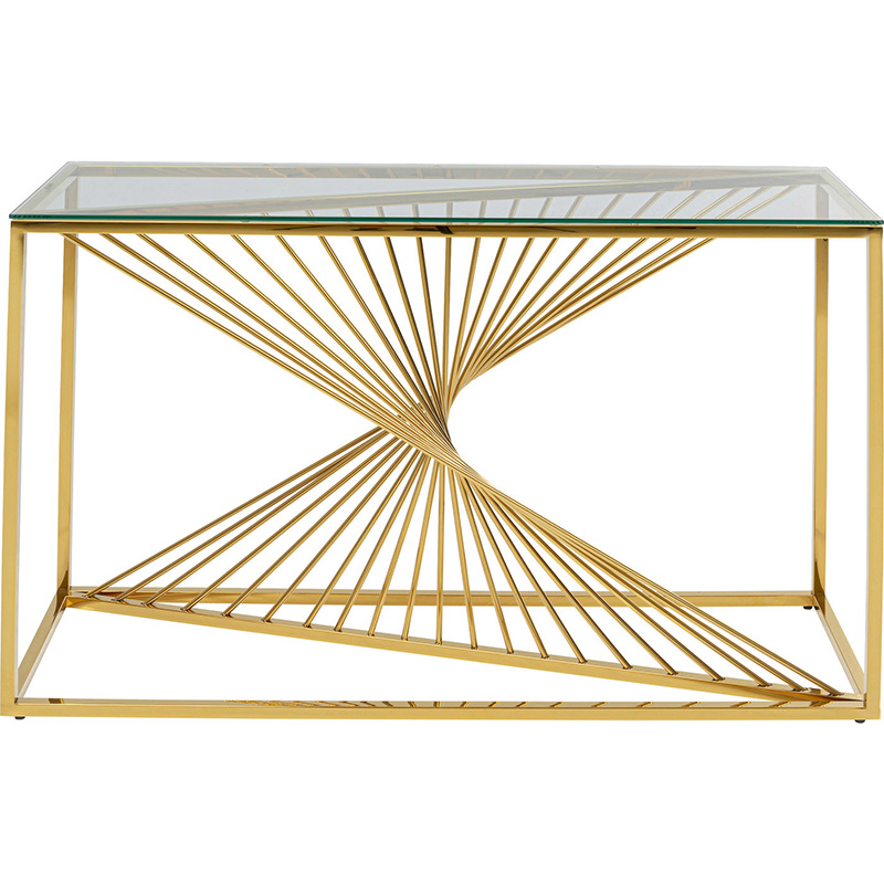 Консоль Golden Whirl with glass surface Золотой Консоль Golden Whirl with glass surface Золотой в Челябинске | Loft Concept