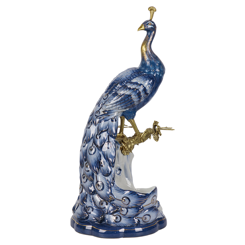 Статуэтка Peacock Blue White Синий Белый Бронза Статуэтка Peacock Blue White Синий Белый Бронза в Челябинске | Loft Concept