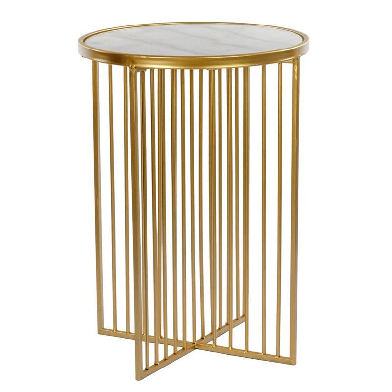 Приставной стол Side Table Marble crossed белый мрамор Золотой Белый Мрамор Bianco Приставной стол Side Table Marble crossed белый мрамор Золотой Белый Мрамор Bianco в Челябинске | Loft Concept