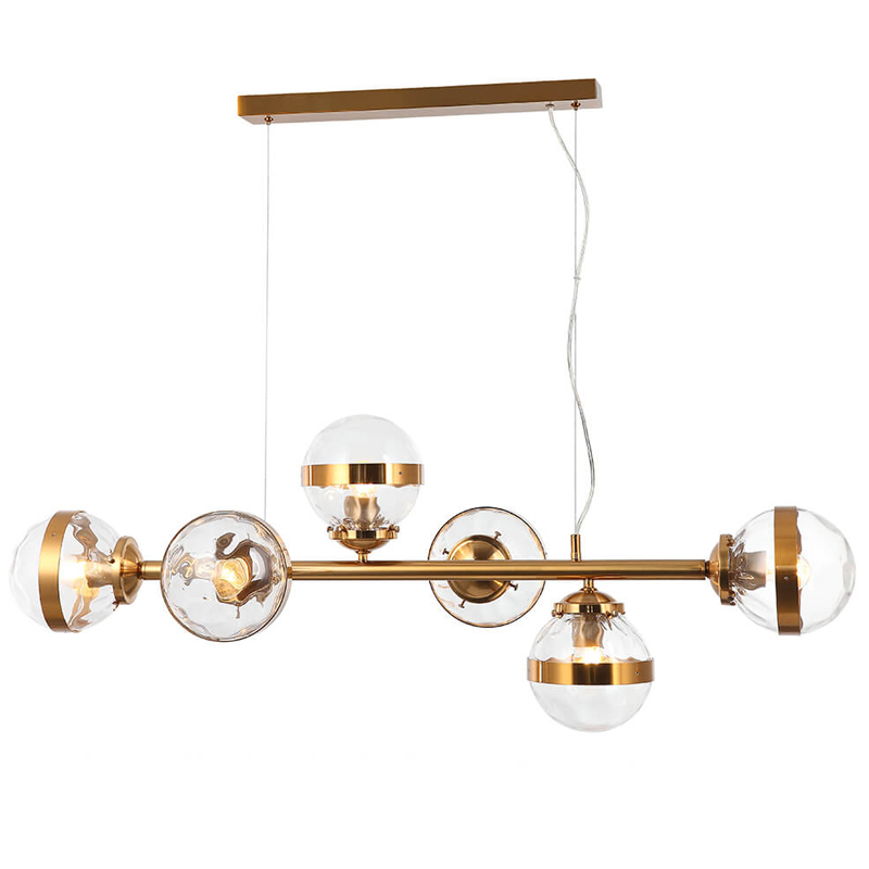 Люстра Greyson Chandelier 6 lamp Глянцевое золото Прозрачный в Челябинске | Loft Concept 