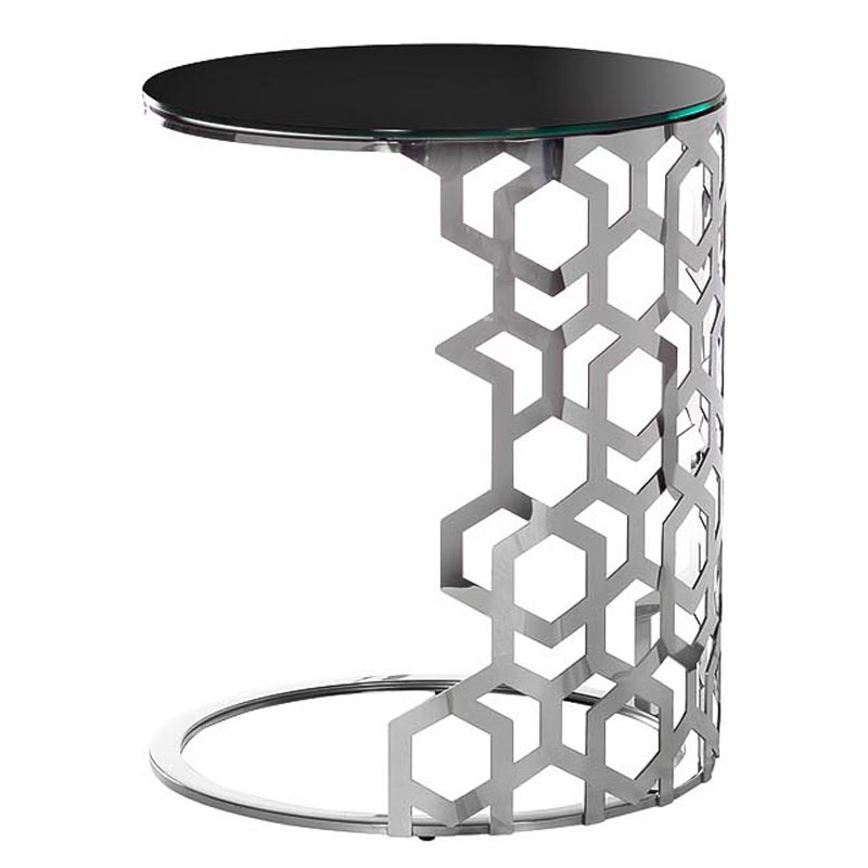 Приставной стол Yen Geometry Side Table silver 60 Серебряный Приставной стол Yen Geometry Side Table silver 60 Серебряный в Челябинске | Loft Concept
