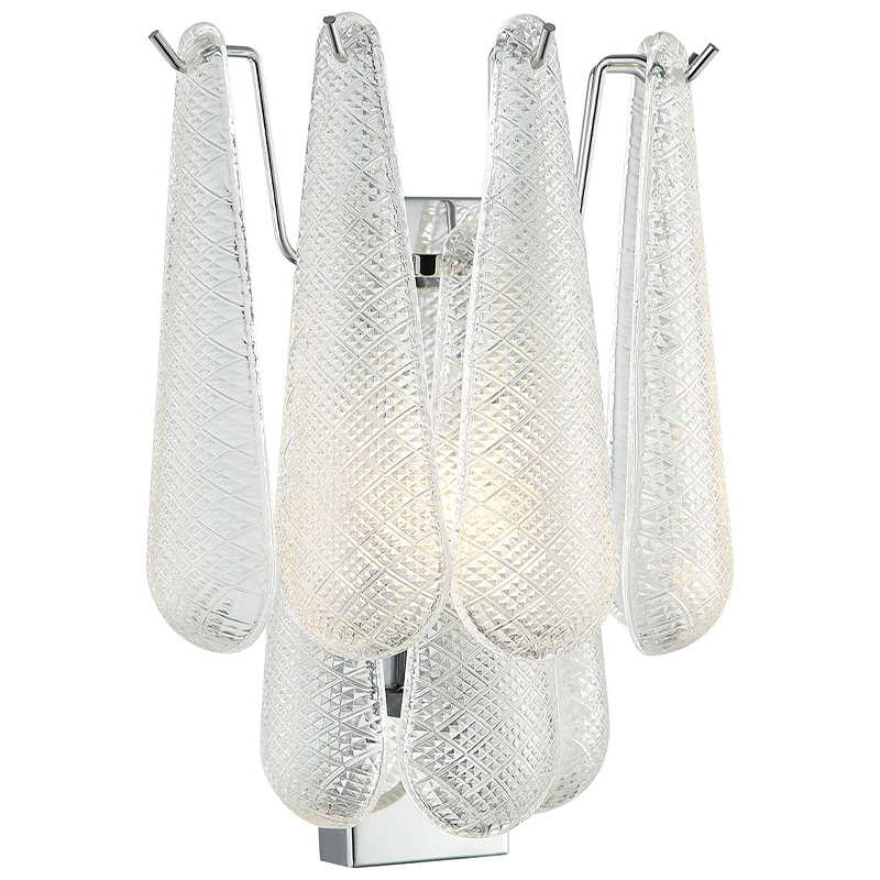 Бра Textured Glass Drops Wall Lamp Хром Белый в Челябинске | Loft Concept 