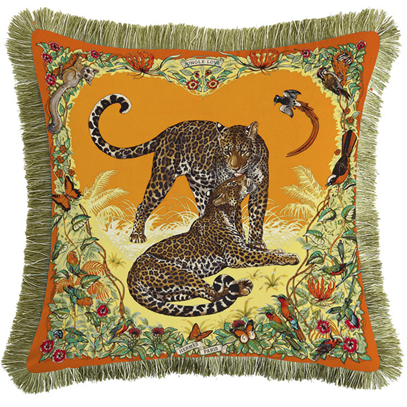 Декоративная подушка Hermes Jungle 53 Оранжевый Желтый Декоративная подушка Hermes Jungle 53 Оранжевый Желтый в Челябинске | Loft Concept