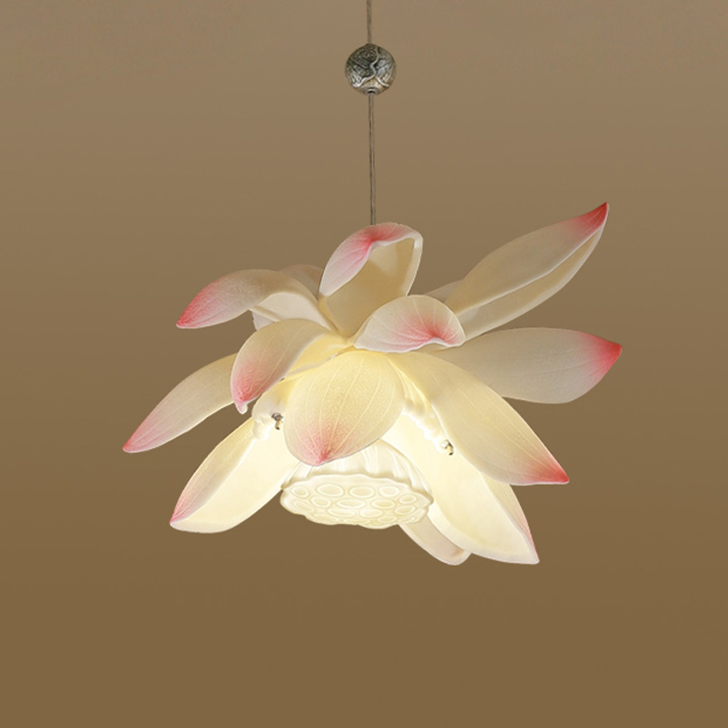 Подвесной светильник Lotus Flower Pendant Белый Розовый пастельный Подвесной светильник Lotus Flower Pendant Белый Розовый пастельный в Челябинске | Loft Concept