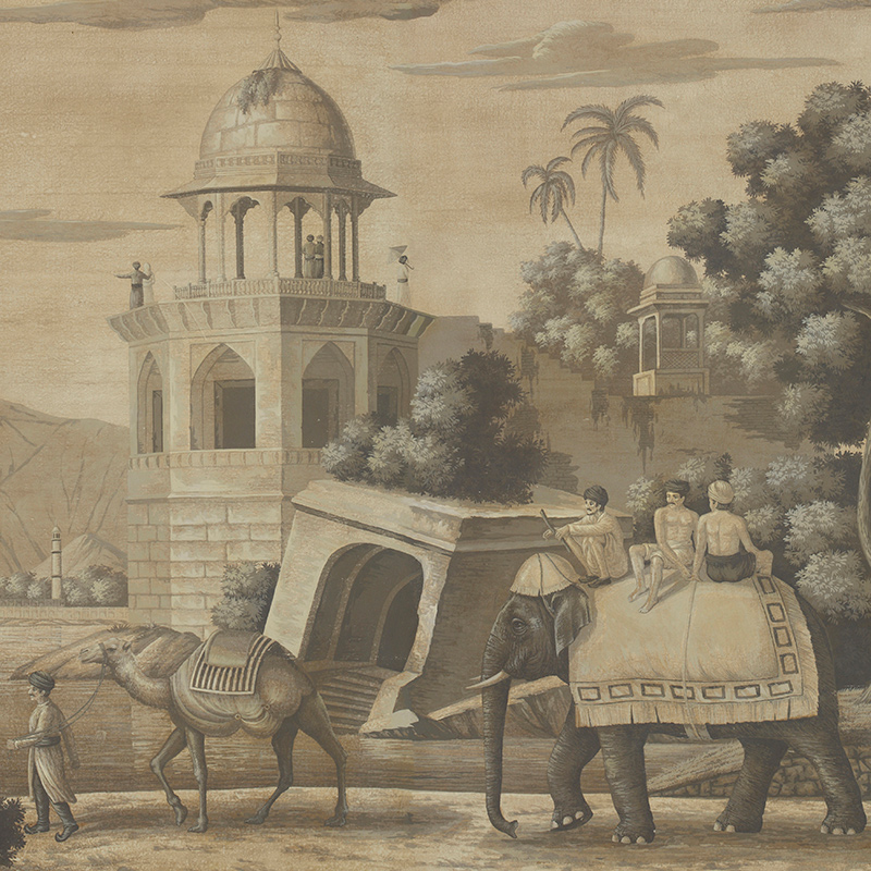 Обои ручная роспись Early Views of India Eau Forte on antique scenic Xuan paper Обои ручная роспись Early Views of India Eau Forte on antique scenic Xuan paper в Челябинске | Loft Concept