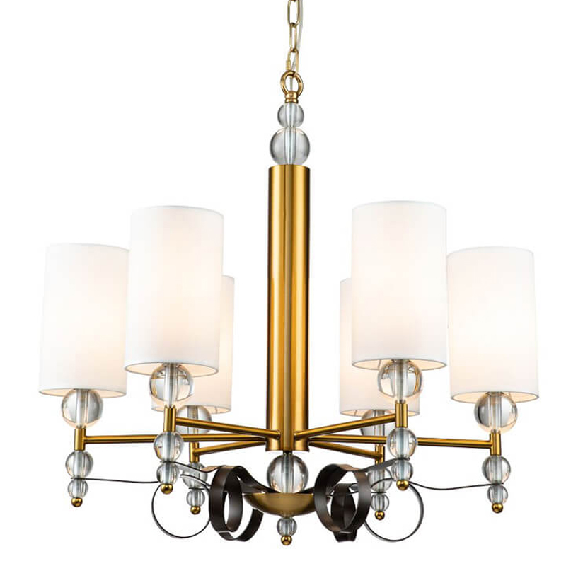 Люстра Annelies Chandelier 6 Золотой Черный Белый Люстра Annelies Chandelier 6 Золотой Черный Белый в Челябинске | Loft Concept