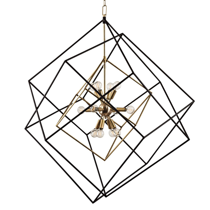 Люстра CUBIST Pendant Black and Gold 9 lamp Золотой Черный Люстра CUBIST Pendant Black and Gold 9 lamp Золотой Черный в Челябинске | Loft Concept